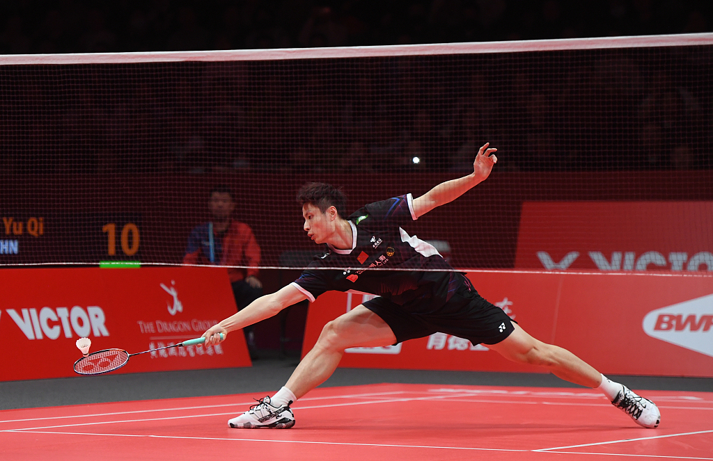China's Shi Yuqi during the first round of the BWF World Tour Finals in Hangzhou, China, December 13, 2023. /CFP