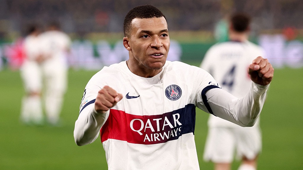 Paris Saint-Germain's Kylian Mbappe reacts after their Champions League clash with Dortmund in Borussia Dortmund, Germany, December 13, 2023. /CFP