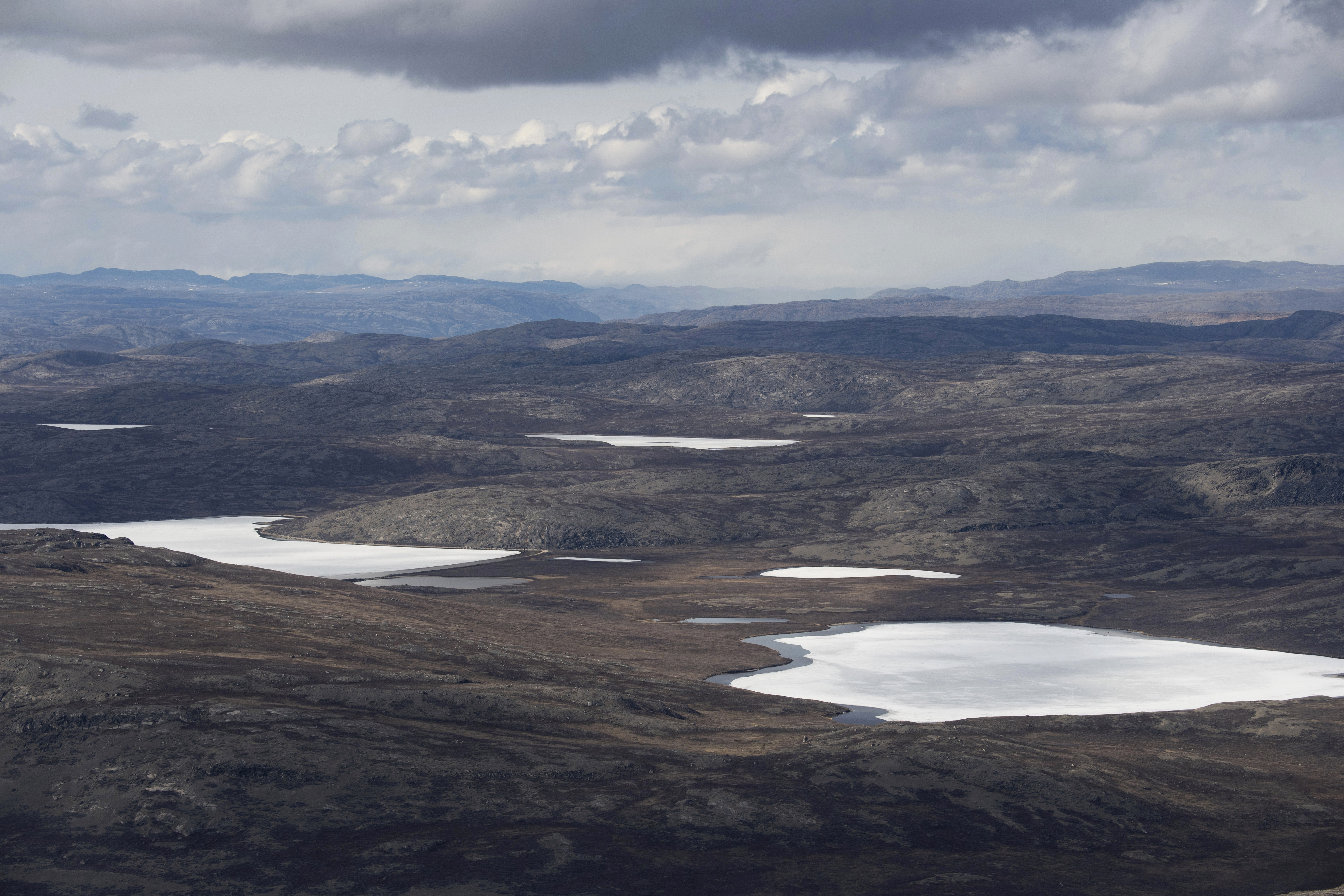 Areas of Greenland are seen from the air near Kangerlussuaq, Greenland, May 20, 2021. /AP