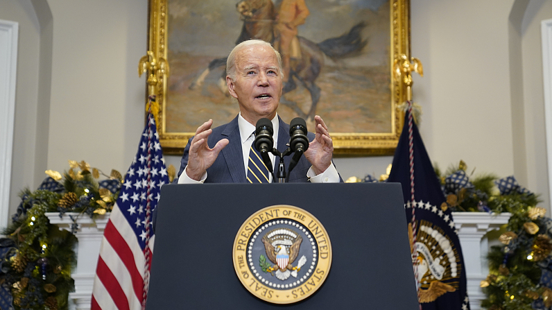 U.S. President Joe Biden delivers remarks on funding for Ukraine from the Roosevelt Room of the White House, Washington, D.C., U.S., December 6, 2023. /CFP
