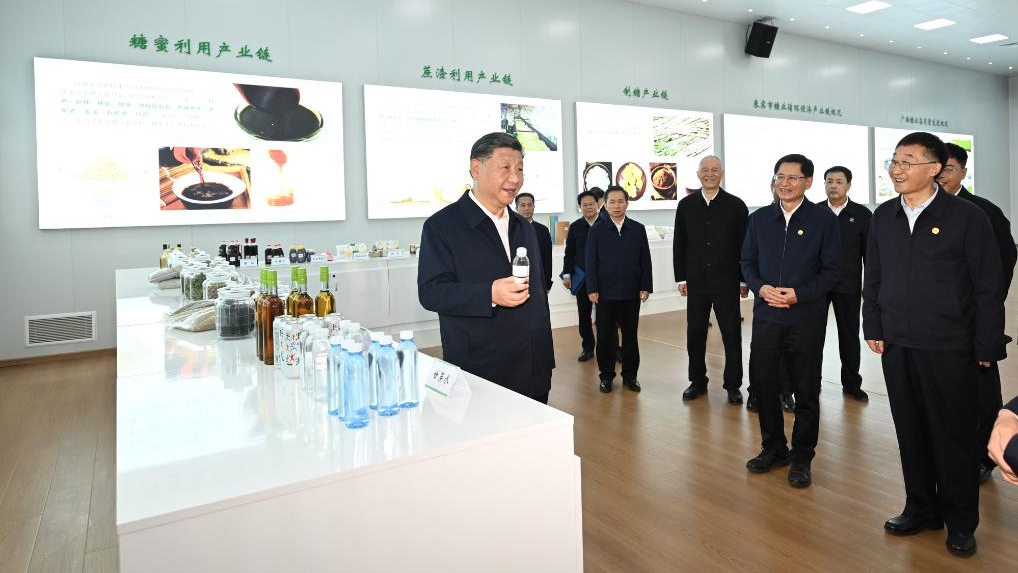 Xi Jinping, general secretary of the Communist Party of China Central Committee, inspects a sugar company in Laibin, south China's Guangxi Zhuang Autonomous Region, December 14, 2023. /Xinhua
