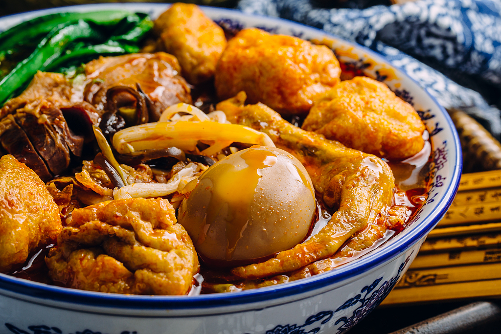 A bowl of luosifen, or river snail rice noodles. /CFP