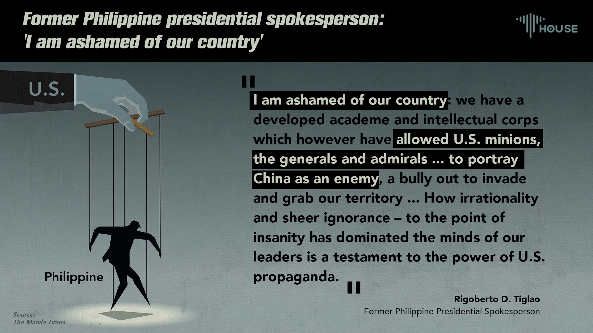 Former Philippine presidential spokesperson: ‘I am ashamed of our country’