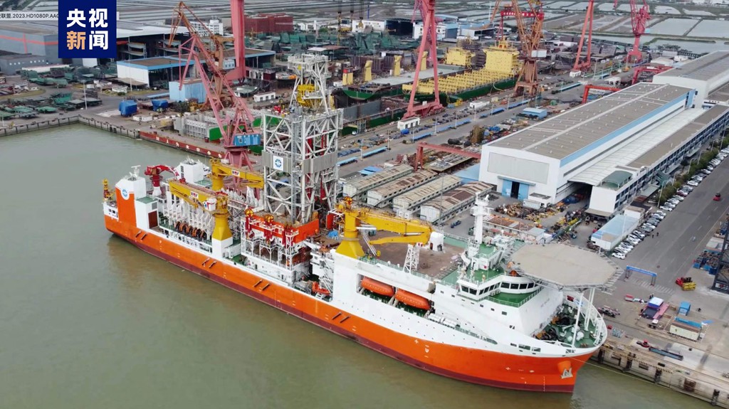 China's first self-developed drilling vessel featuring world's advanced technologies. /China Media Group