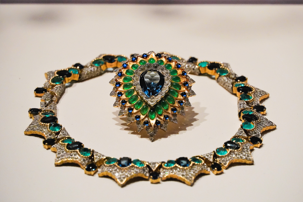 A vintage brooch on display at the exhibition titled 
