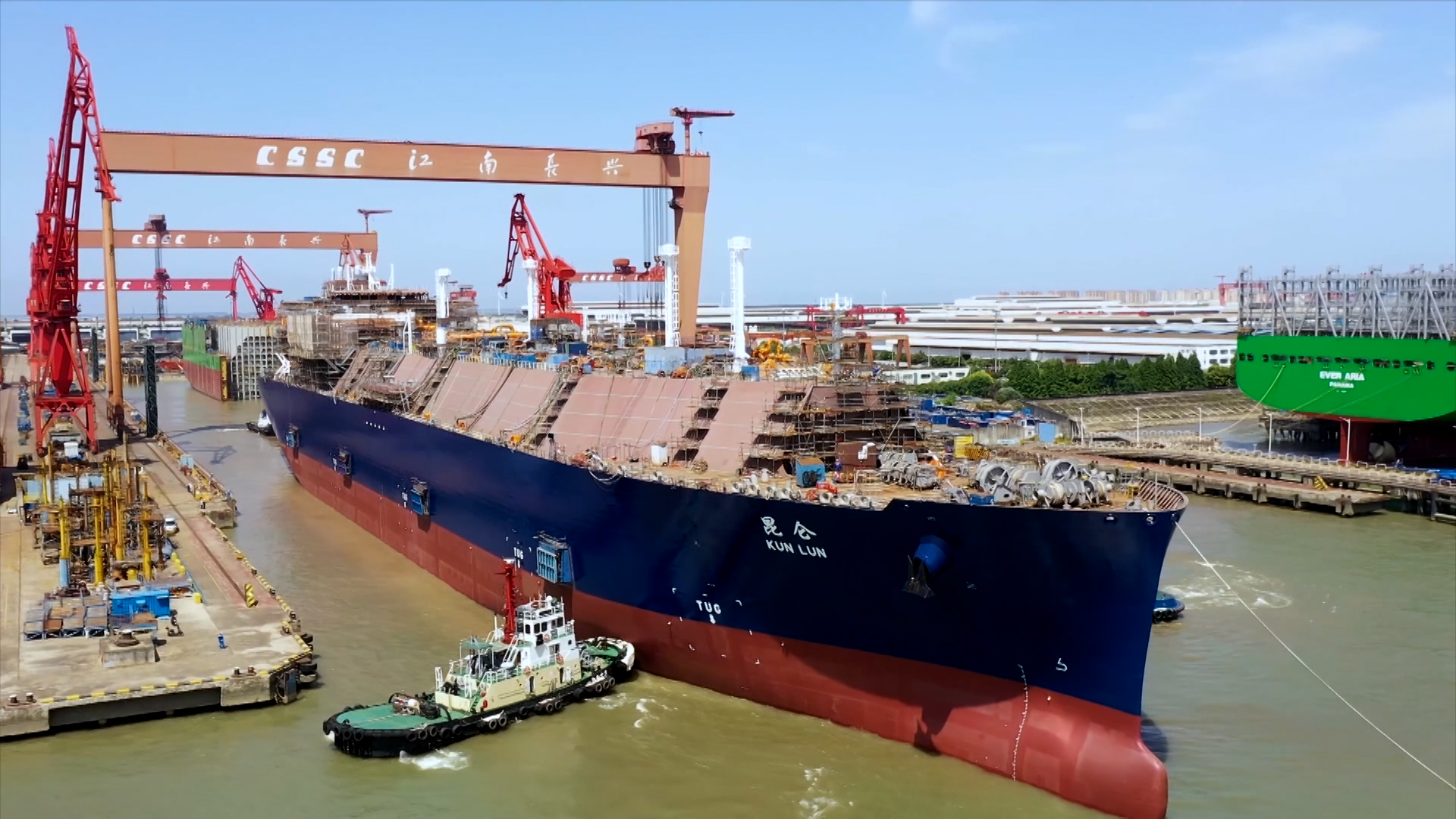 A ship is being built at a shipyard in Shanghai, China. /CMG