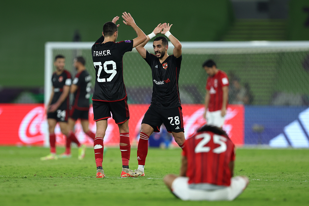 Al-Ahly players celebrate during the FIFA Club World Cup third-place playoff in Jeddah, Saudi Arabia, December 22, 2023. /CFP
