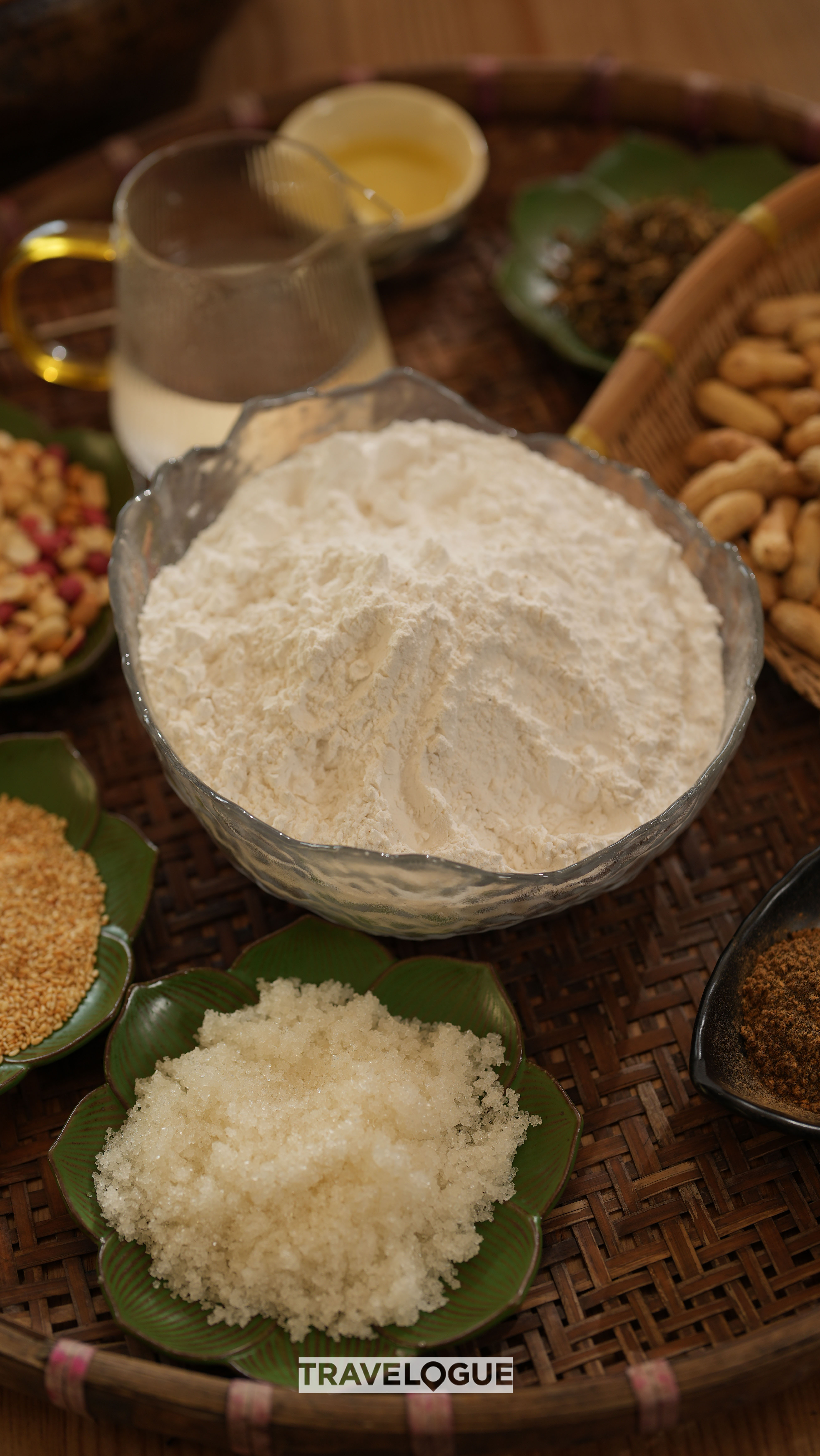 An undated photo shows the ingredients for ciba, a sweet snack from Shaoguan, Guangdong Province. /CGTN