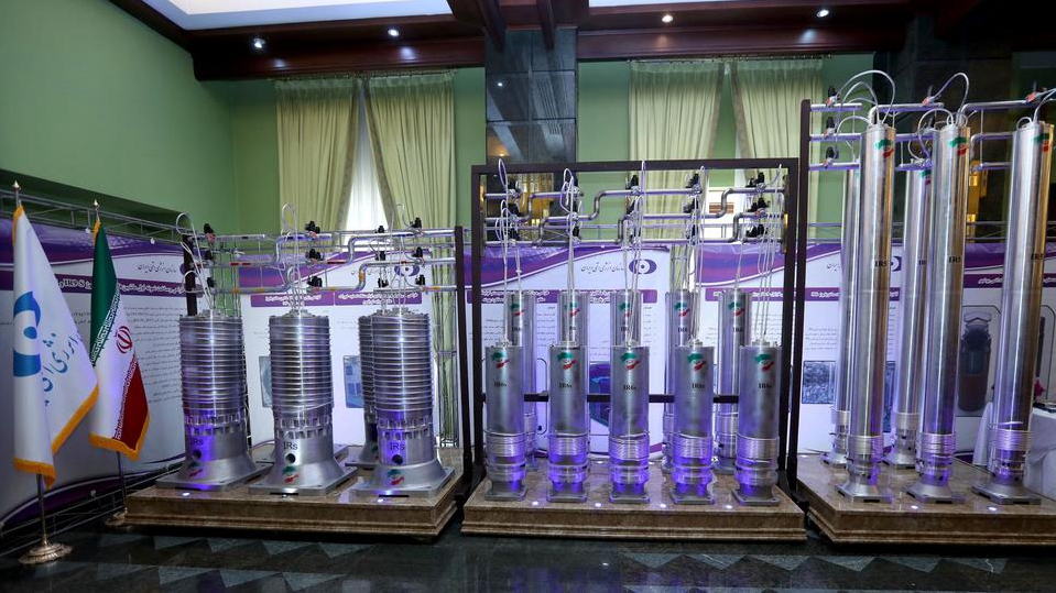 A number of new-generation Iranian centrifuges are on display during Iran's National Nuclear Energy Day in Tehran, Iran, April 10, 2021. /Reuters

