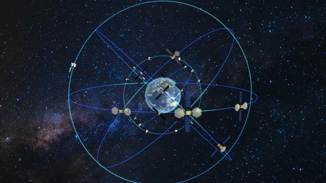 Diagram of China's BeiDou-3 Navigation Satellite System constellation network. /BDS