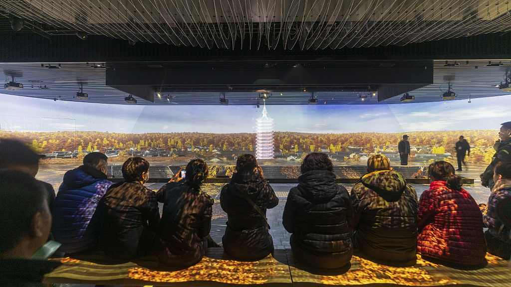 A photo taken on December 27, 2023, shows a group of visitors at the Beijing Grand Canal Museum. China. /CFP