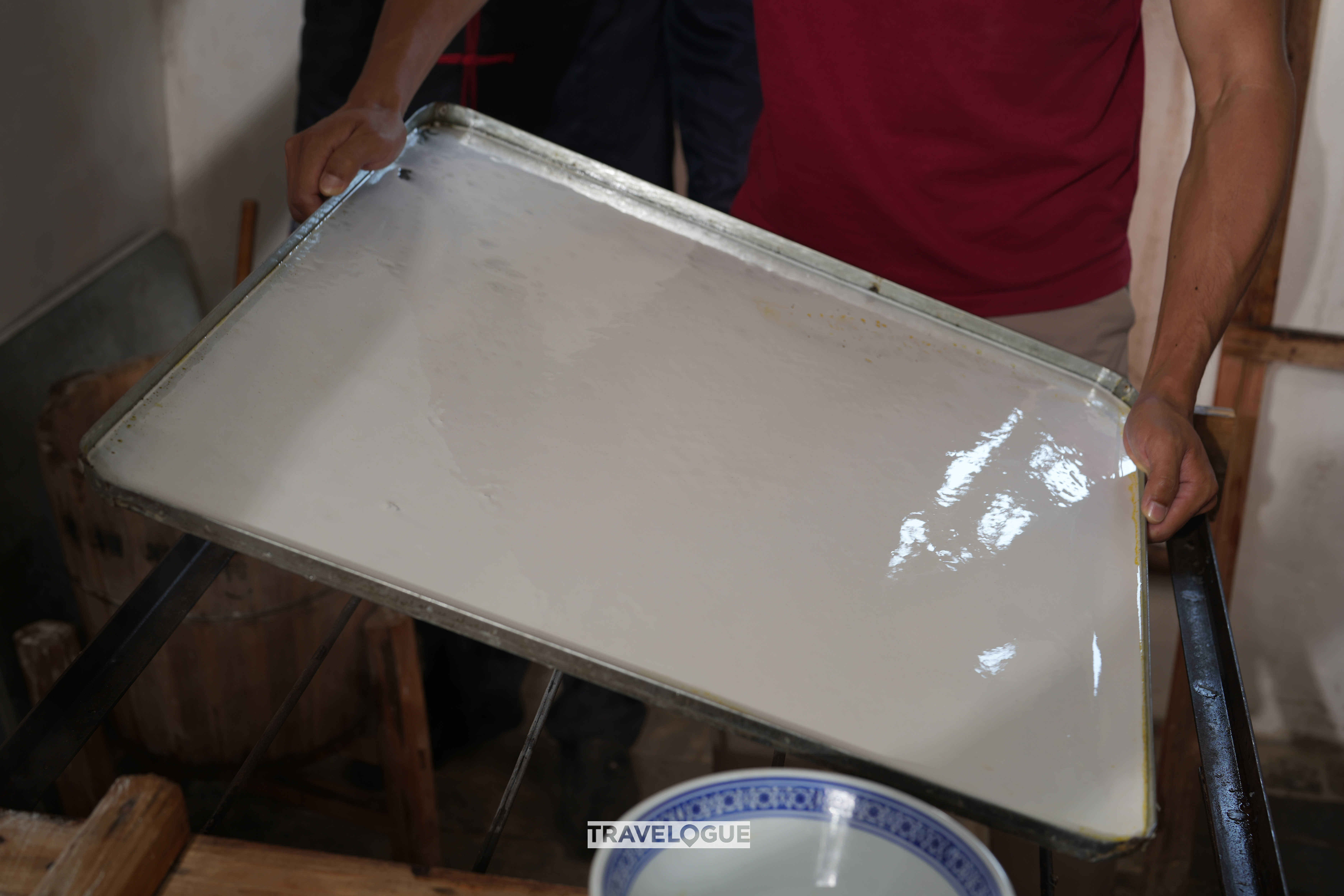 Rice paste ready to be steamed. /CGTN