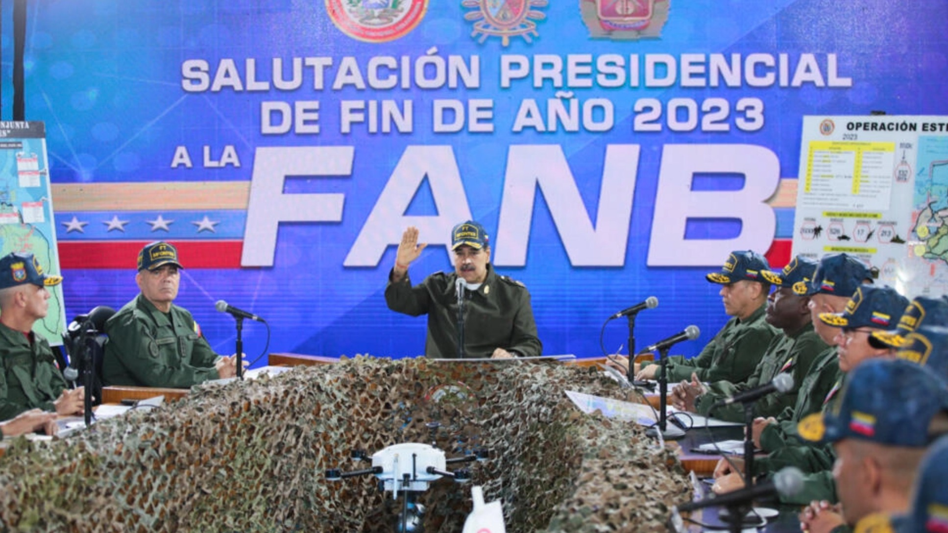 Venezuelan President Nicolas Maduro delivering a speech during a meeting with members of the Bolivarian National Armed Forces in Caracas, December 28, 2023. /AFP
