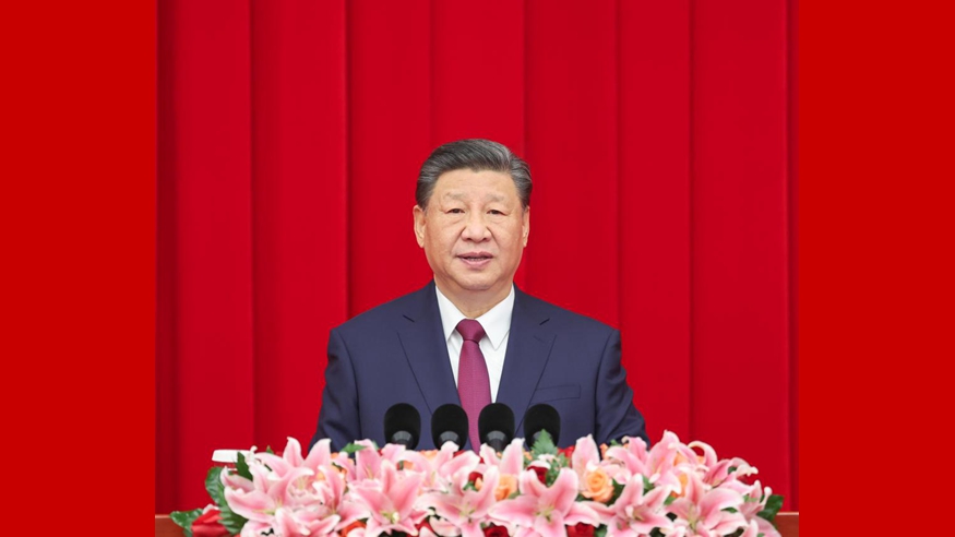 Chinese President Xi Jinping, also general secretary of the Communist Party of China Central Committee and chairman of the Central Military Commission, delivers an important speech at the New Year gathering organized by the National Committee of the Chinese People's Political Consultative Conference (CPPCC) in Beijing, capital of China, December 29, 2023. /Xinhua