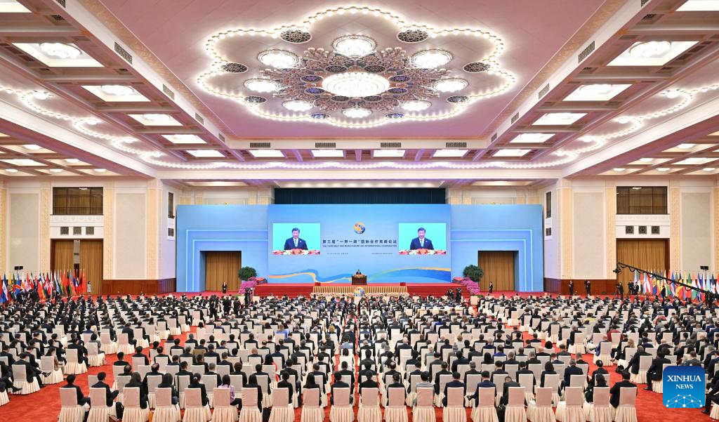 Chinese President Xi Jinping attends the opening ceremony of the third Belt and Road Forum for International Cooperation and delivers a keynote speech at the Great Hall of the People in Beijing, capital of China, October 18, 2023. /Xinhua