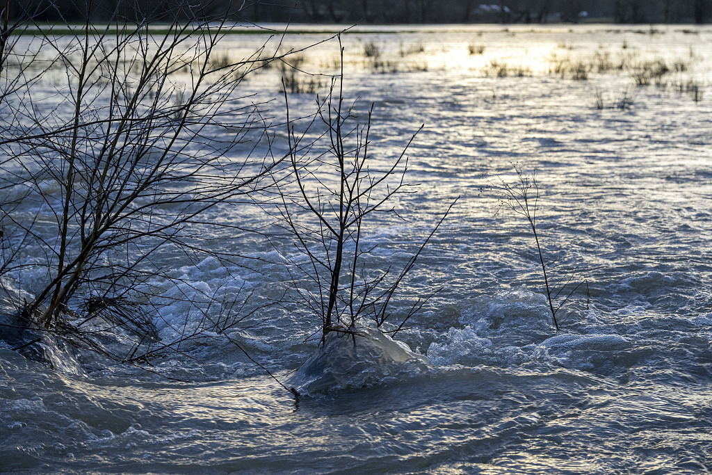 High water floods the Steinach Valley in Bavaria, Germany, January 3, 2024. /CFP