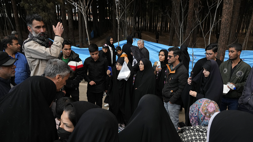 People visit the scene of Wednesday's bomb explosion in the city of Kerman, southeast of Tehran, Iran, January 4, 2024. /CFP