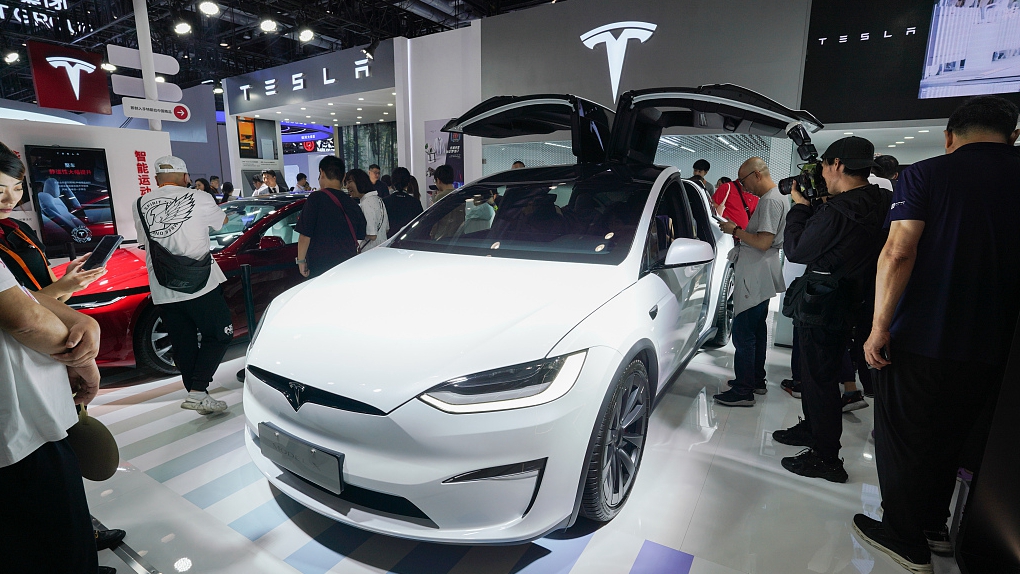 A Tesla Model X is seen at the 2023 China International Fair for Trade in Services, Beijing, September 3, 2023. /CFP
