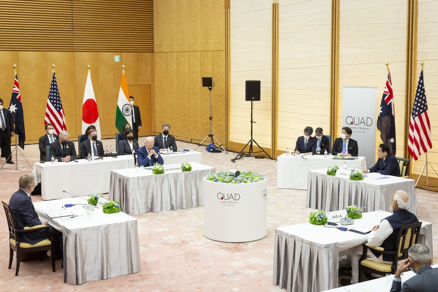 Australian Prime Minister Anthony Albanese, U.S. President Joe Biden, Japanese Prime Minister Fumio Kishida, and Indian Prime Minister Narendra Modi attend the summit of the Quadrilateral Security Dialogue (Quad) in Tokyo, Japan, on May 24, 2022. /Xinhua