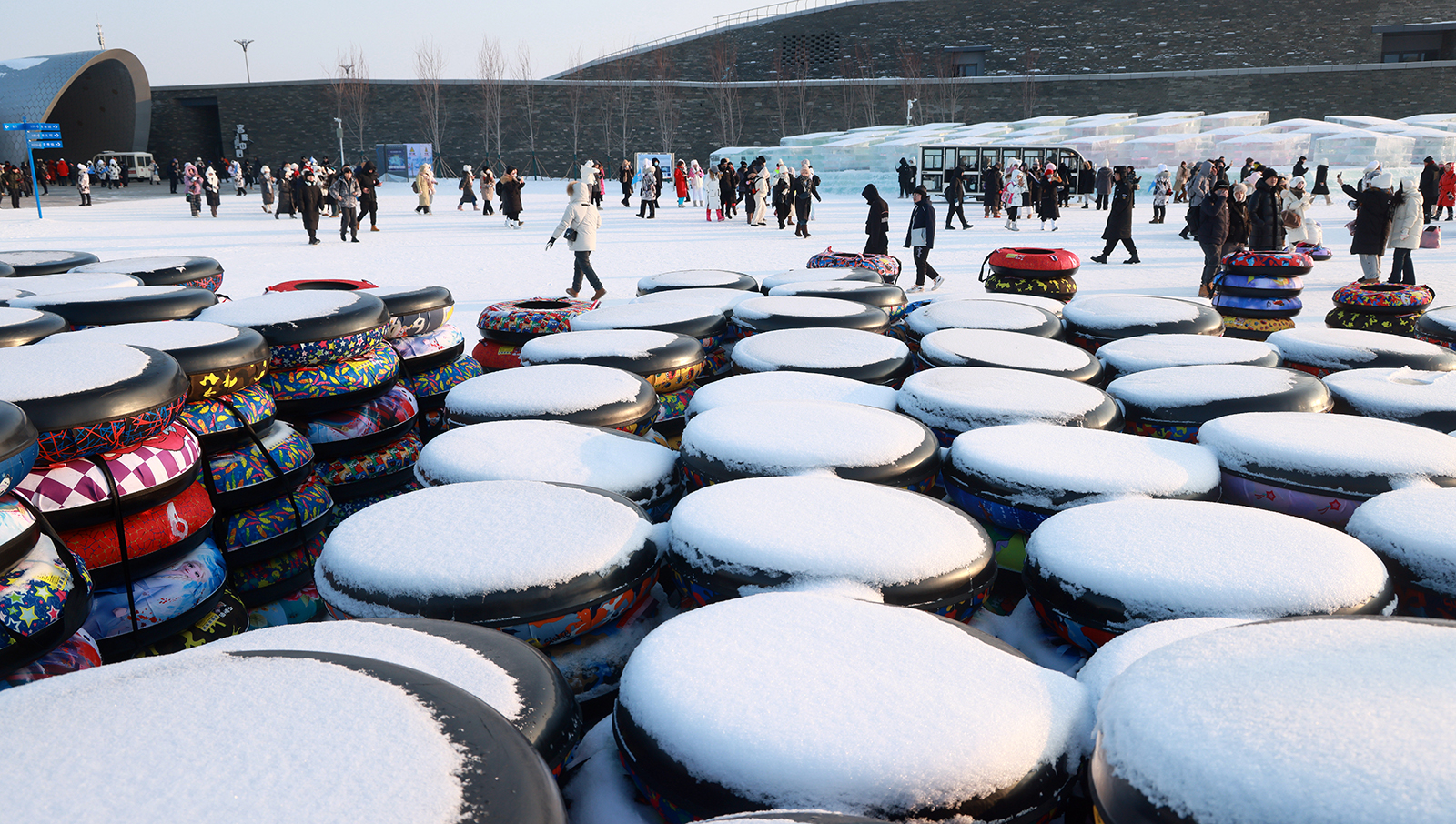 Tourists visit Harbin Ice and Snow World in Harbin, Heilongjiang Province on January 5, 2024. /IC