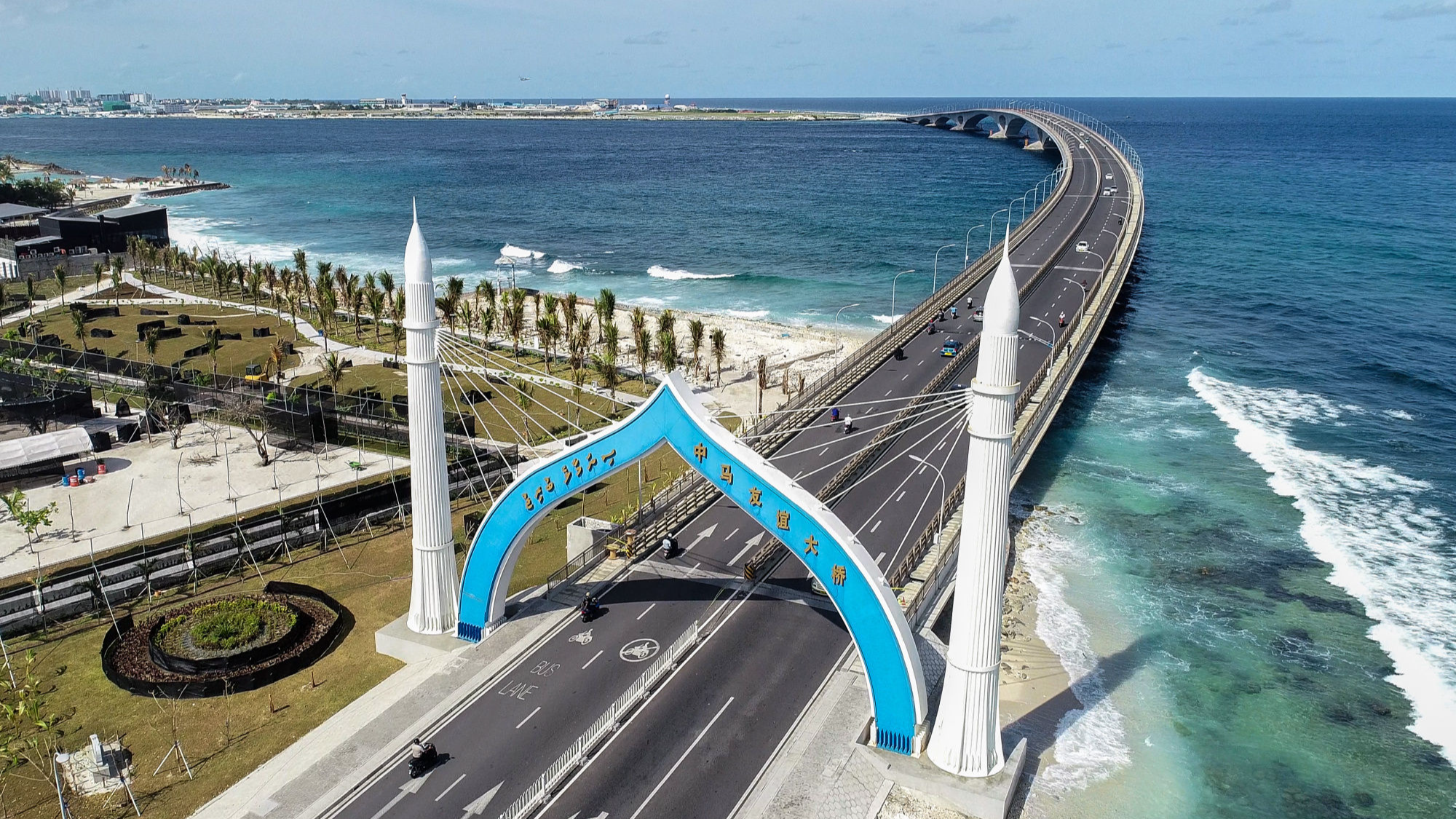 A view of the China-Maldives Friendship Bridge. /CMG