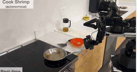 The Mobile ALOHA cooks shrimp autonomously. /Stanford University