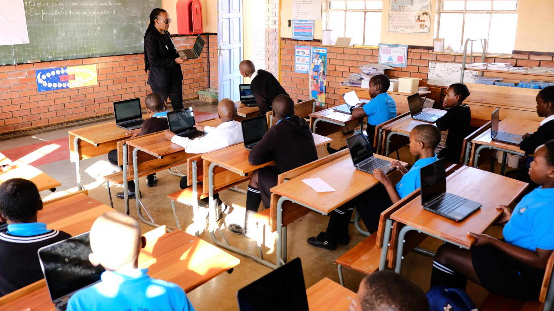 Students study at an e-library in Tanzania. /Snapplify
