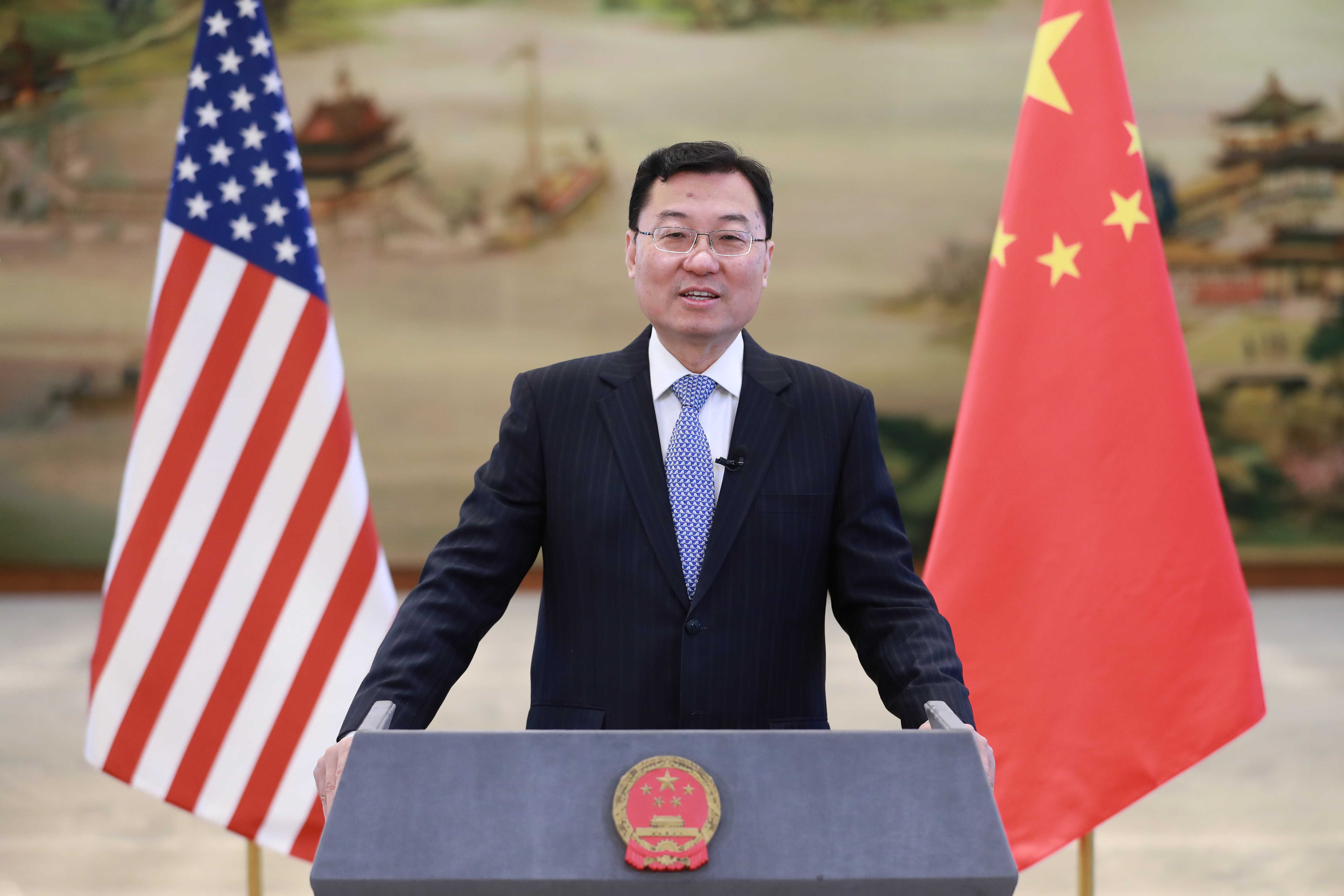 Chinese Ambassador to the U.S. Xie Feng delivers a speech at the Carter Center Forum, commemorating the 45th anniversary of the establishment of China-U.S. relations, January 9, 2023. /Chinese embassy in the U.S.