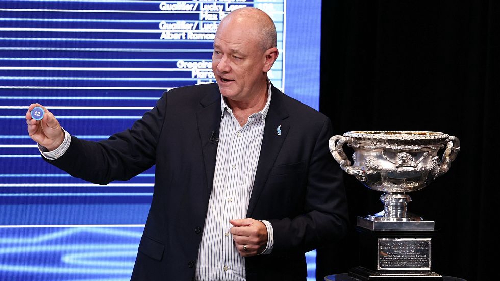 Referee Wayne McKewen participates in the official draw for the Australian Open in Melbourne, Australia, January 11, 2024. /CFP