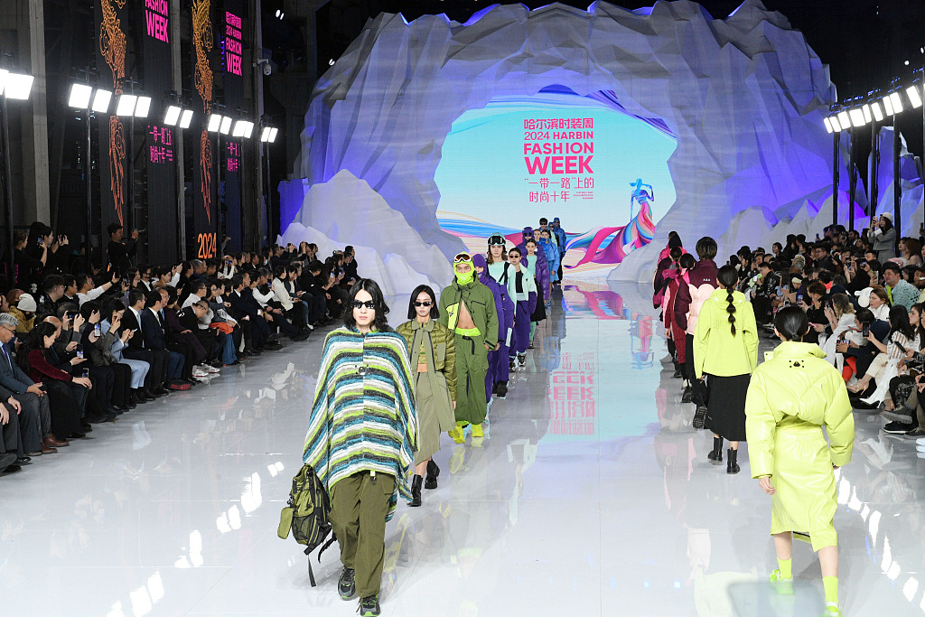 Models present creations at the opening ceremony of the 10th Harbin International Fashion Week in northeast China's Heilongjiang Province, January 11, 2024. /CFP