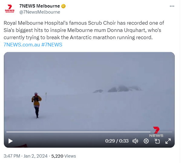 7NEWS Melbourne's tweet on January 2 about Donna Urquhart. /@7NewsMelbourne