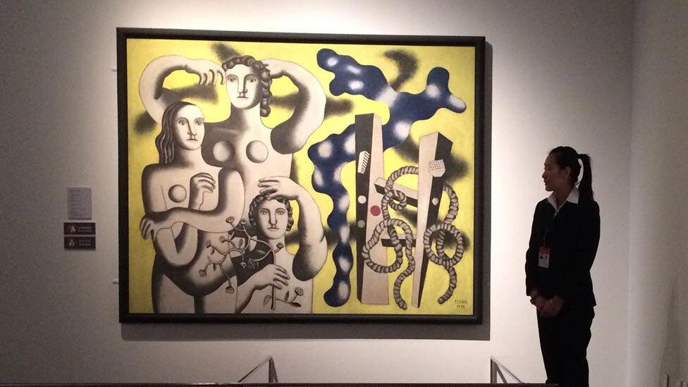 A file photo shows a work by French artist Fernand Leger on display at the 