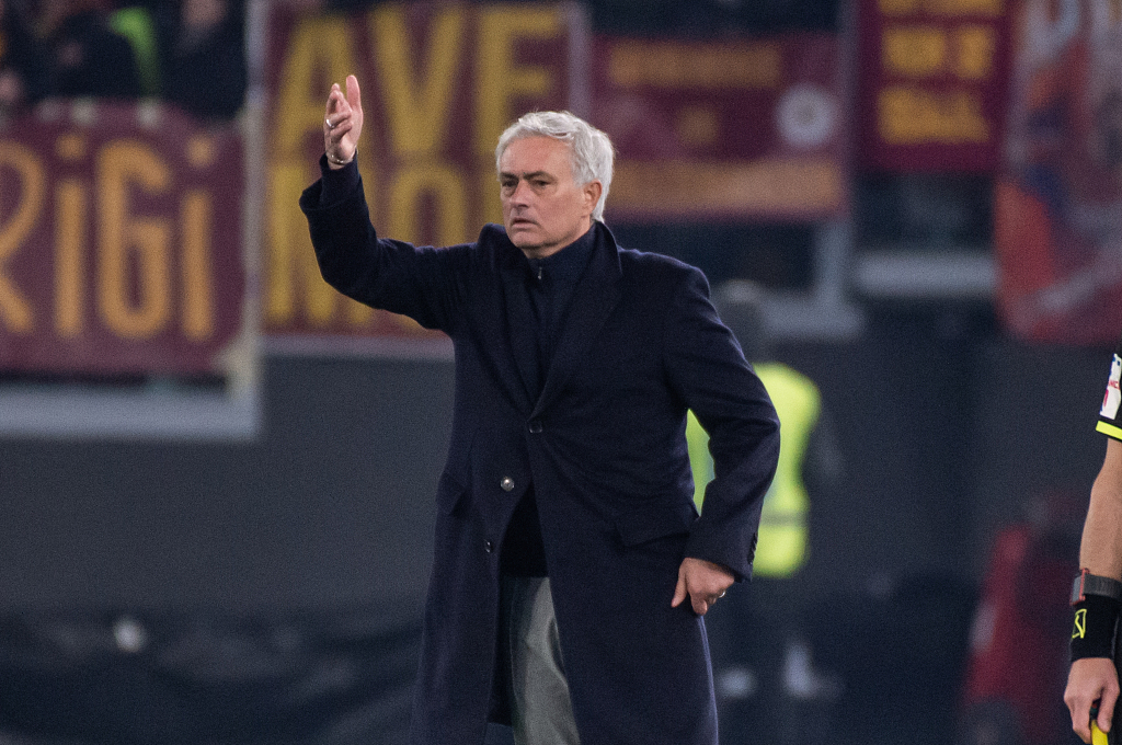 Jose Mourinho during the Coppa Italia quarterfinals match between Lazio and Roma at Stadio Olimpico in Rome, Italy, January 10, 2024. /CFP