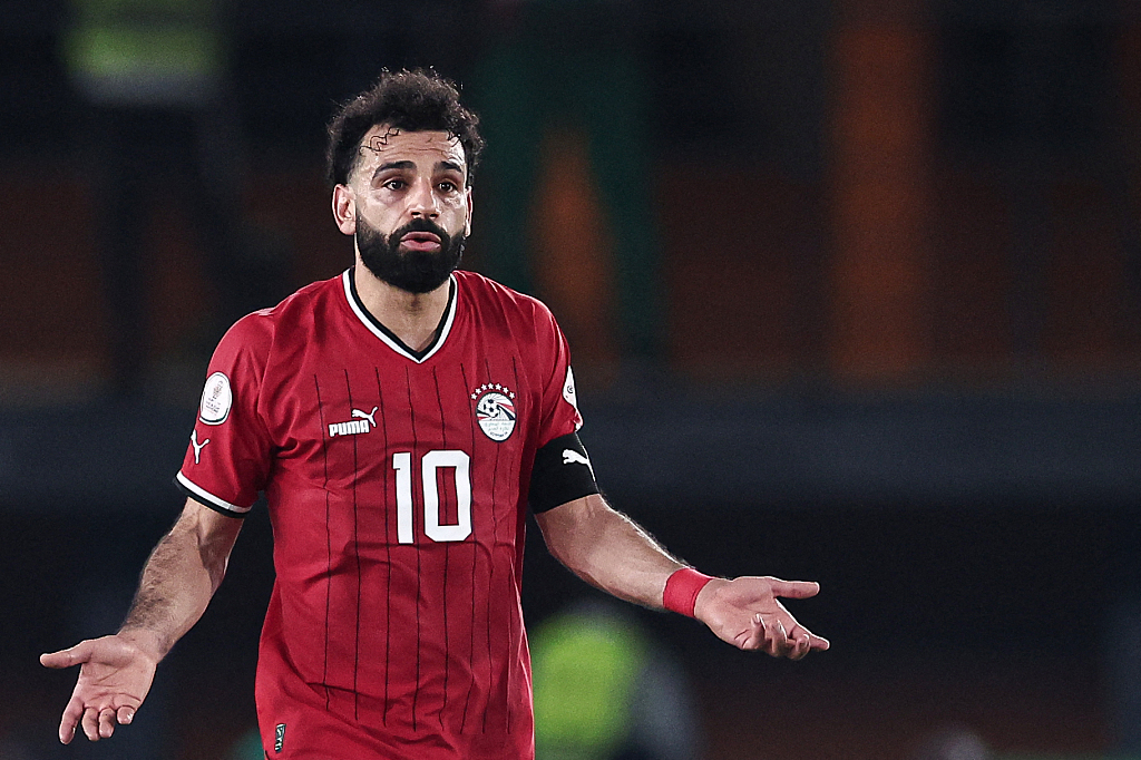 Mohamed Salah of Egypt looks on in the Africa Cup of Nations group game against Mozambique at the Felix Houphouet-Boigny Stadium in Abidjan, Cote d'Ivoire, January 14, 2024. /CFP