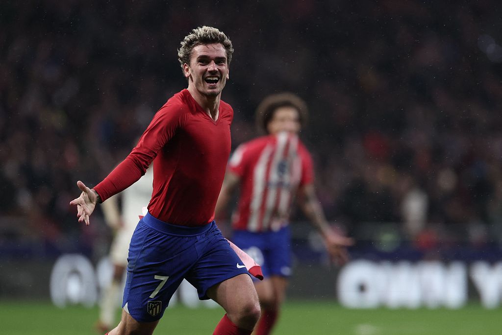 Atletico Madrid's Antoine Griezmann after their win over Real Madrid at the Metropolitano stadium in Madrid, Spain, January 18, 2024. /CFP