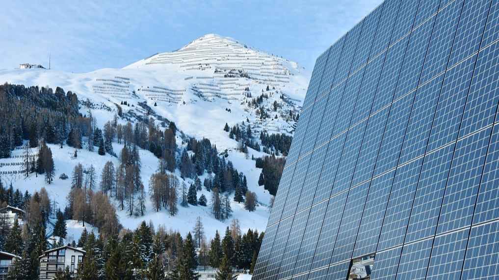 A solar panel in Davos, Switzerland. /CFP