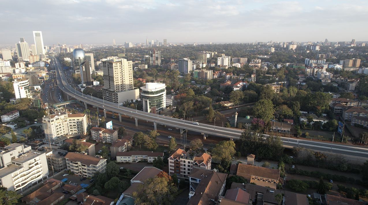 A section of the Nairobi Expressway built by China Road and Bridge Corporation in Nairobi, Kenya. /CGTN
