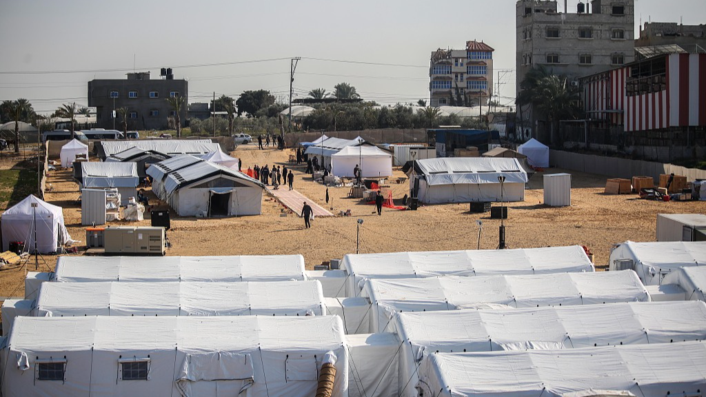 A general view of a field hospital built by the International Medical Corps in Rafah, Gaza, January 16, 2024. /CFP