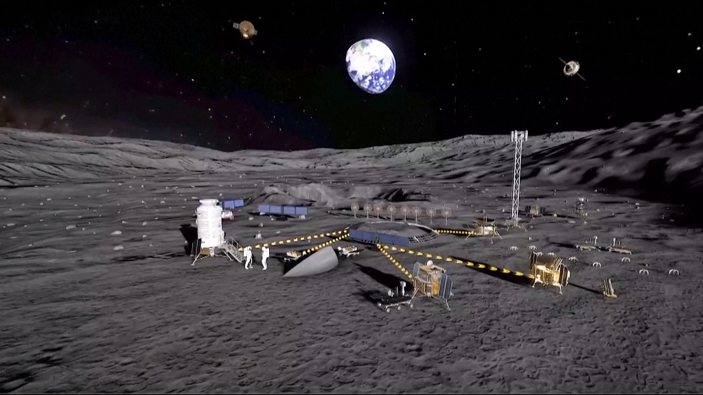 A render of China's planned lunar base. /CFP
