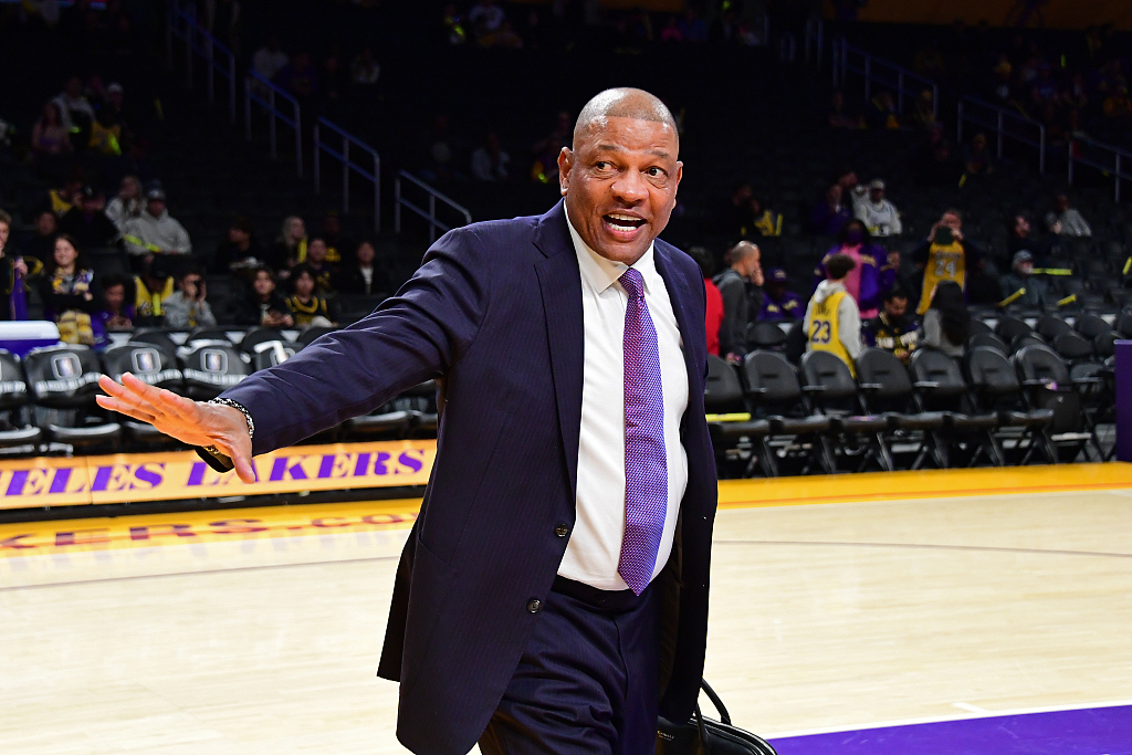 Doc Rivers of ESPN enters the court ahead of the game between the Los Angeles Lakers and the Memphis Grizzlies at Crypto.com Arena in Los Angeles, California, U.S., January 5, 2024. /CFP
