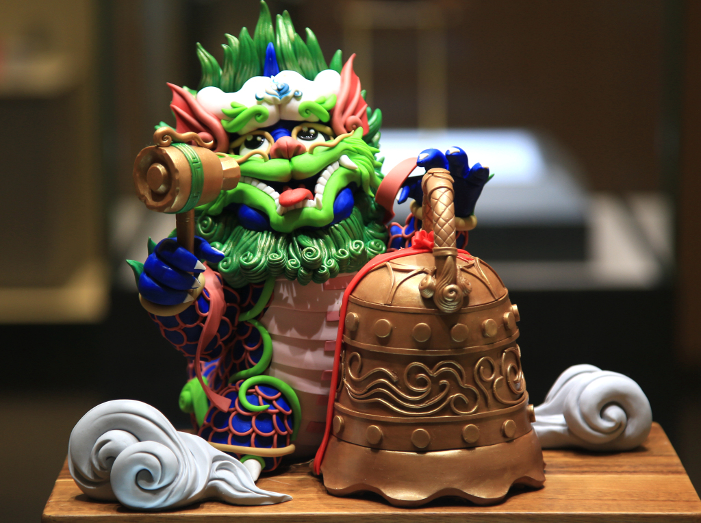 A photo shows a soft pottery artwork on display at a dragon-themed exhibition at the Zibo Ceramics Museum in Zibo, Shandong Province on January 18, 2024. /CFP