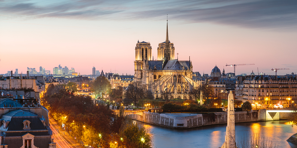 A file photo shows Notre Dame Cathedral situated on the banks of the Seine River. /CFP