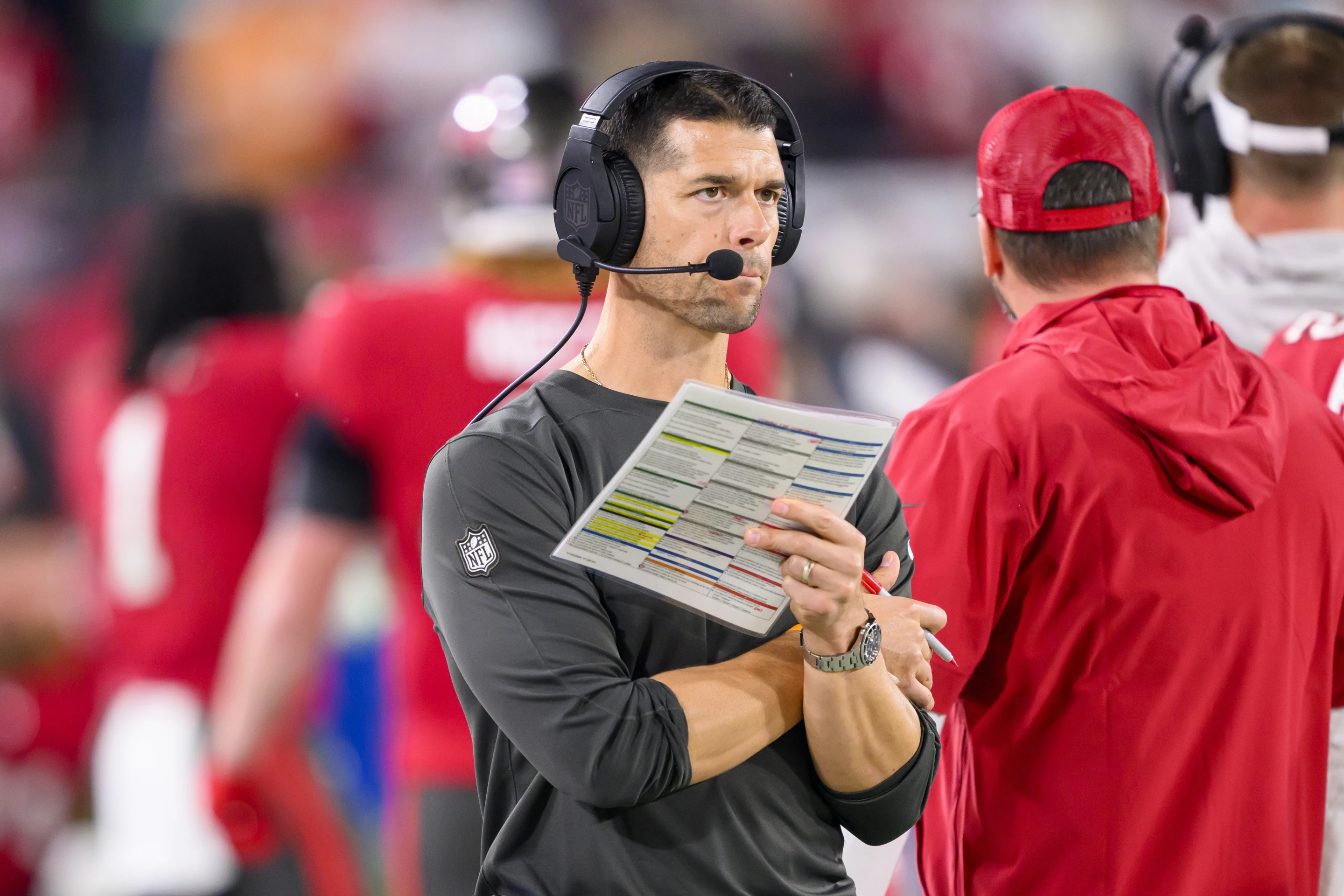 Dave Canales, offensive coordinator of the Tampa Bay Buccaneers, is hired as the new head coach of the Carolina Panthers, January 25, 2024. /AP