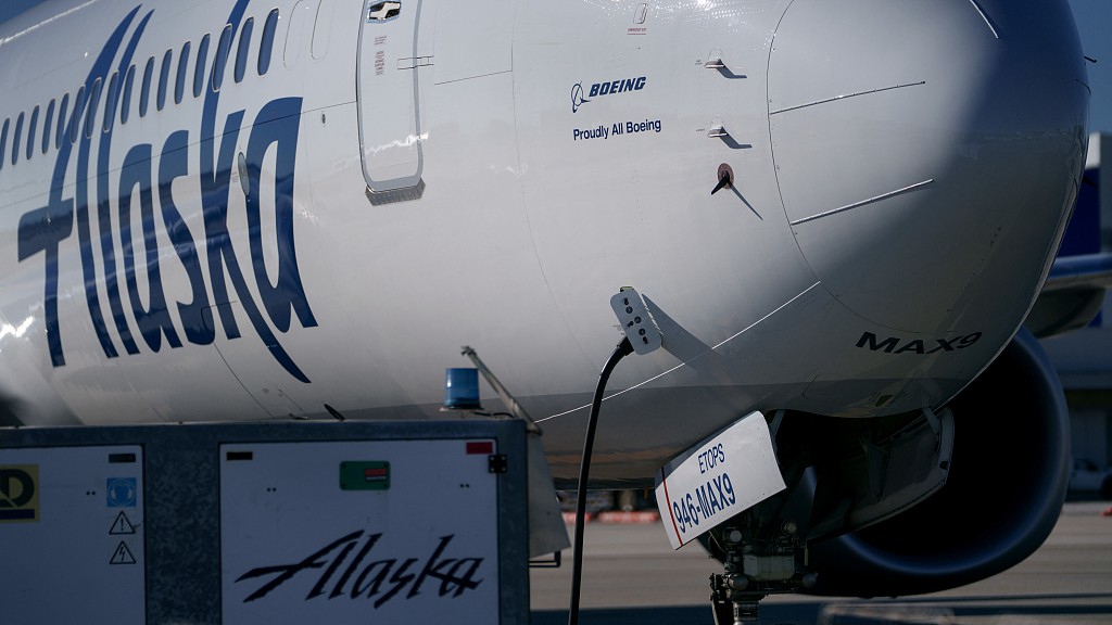 An Alaska Airlines Boeing 737 Max 9 aircraft grounded at Los Angeles International Airport in Los Angeles, California, U.S., January 8, 2024. /CFP