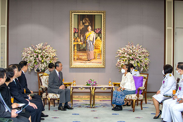Princess Maha Chakri Sirindhorn of Thailand holds talks with Chinese Foreign Minister Wang Yi in Bangkok, Thailand, January 28, 2024. /Chinese Foreign Ministry