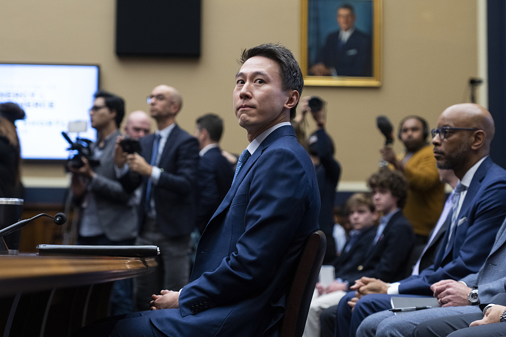 TikTok CEO Shou Zi Chew arrives to testify before the House Energy and Commerce Committee hearing titled 