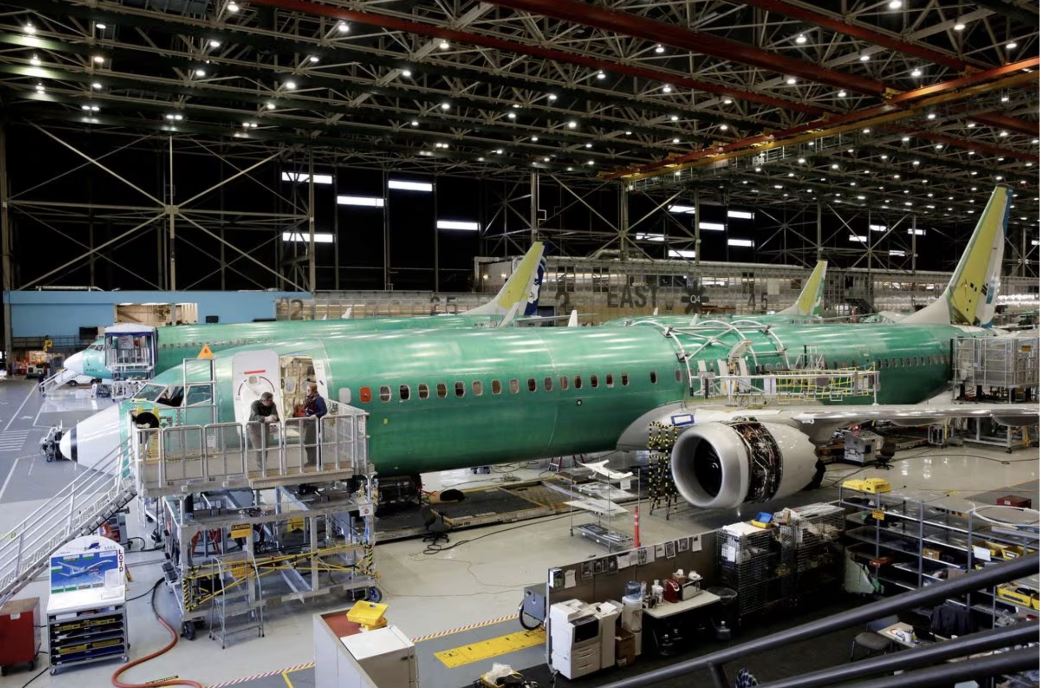 Boeing's 737 MAX 9 is pictured under construction at their production facility in Renton, Washington, U.S. /Reuters