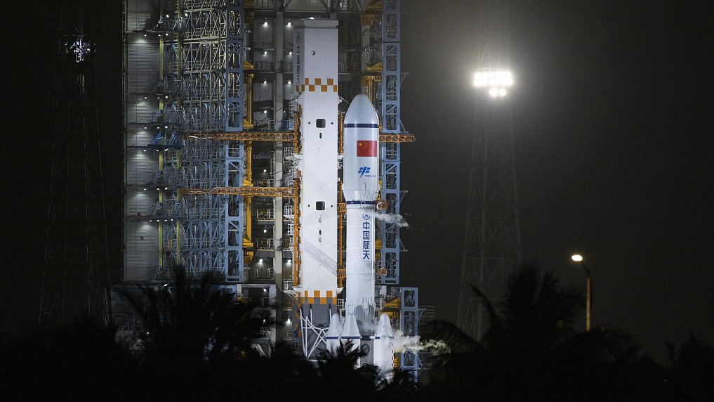 The Long March-7 Y8 carrier rocket, carrying the Tianzhou-7 cargo spacecraft, at Wenchang Spacecraft Launch Site, south China's Hainan Province, January 17, 2024. /CFP