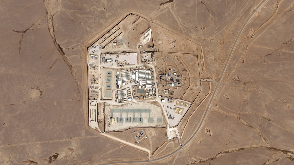 This satellite photo from Planet Labs PBC shows a military base known as Tower 22 in northeastern Jordan, October 12, 2023. /CFP