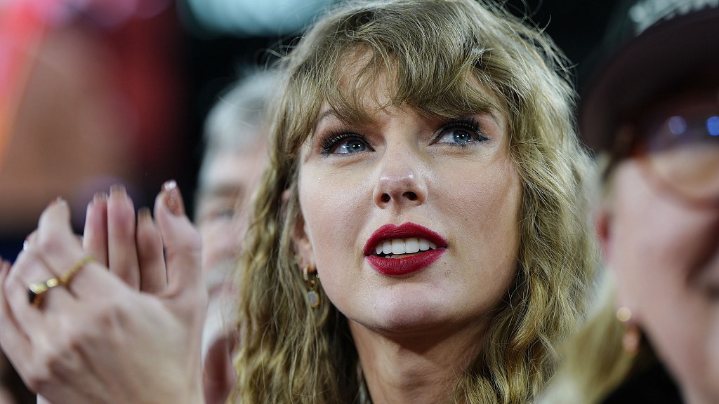Taylor Swift in the audience after an AFC Championship NFL football game between the Baltimore Ravens and the Kansas City Chiefs, January 28, 2024. /CFP